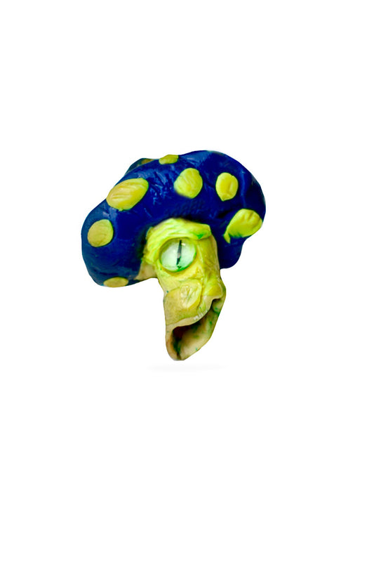 Blue Cap Mushroom Bead