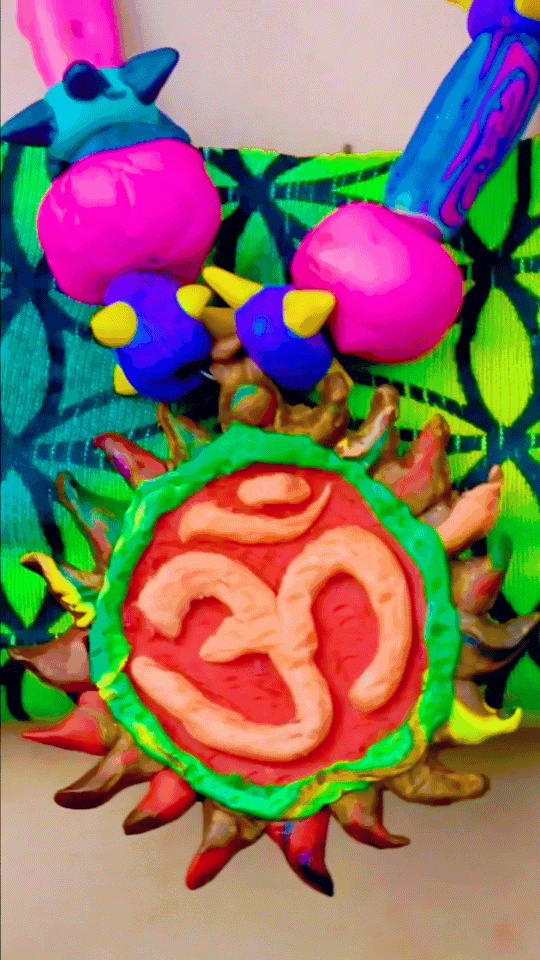 Om Shakti Necklace (Orange)