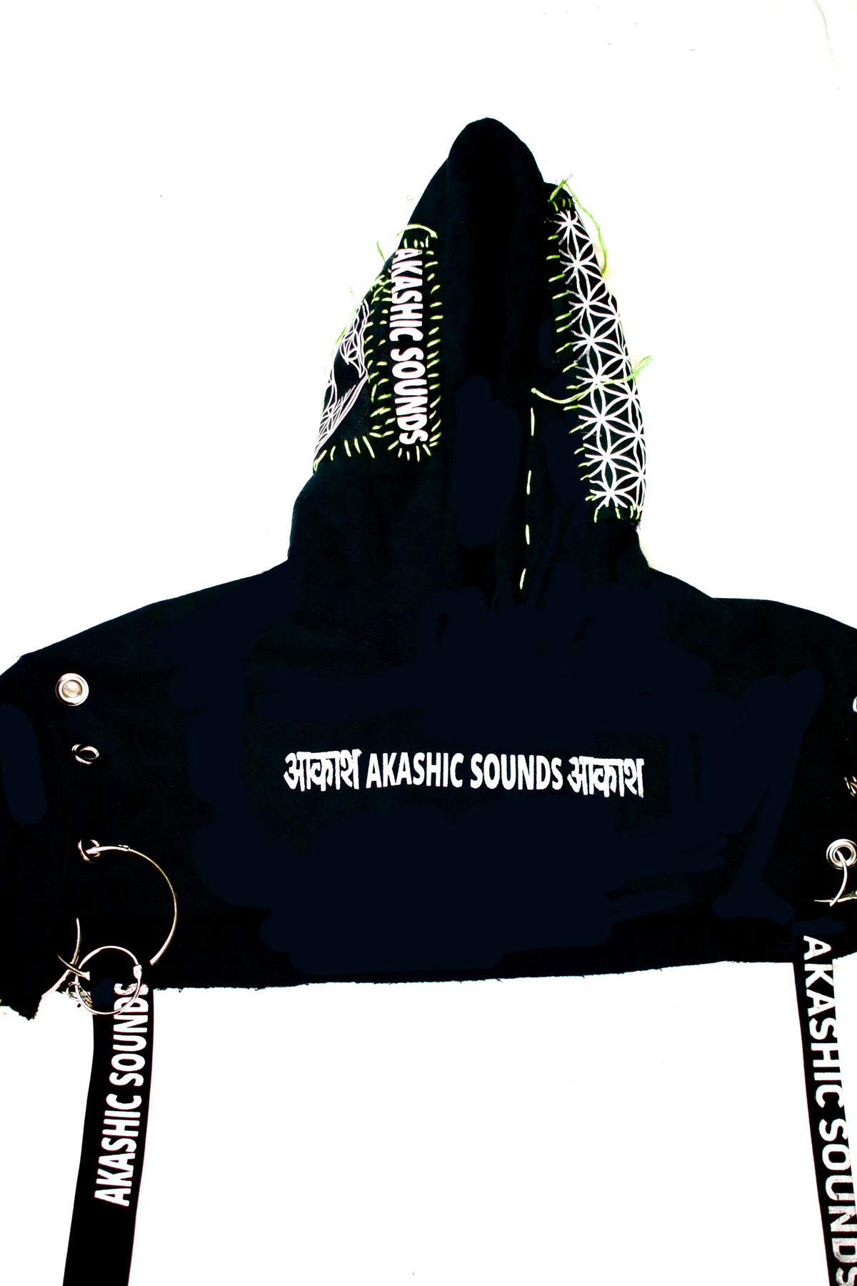 Tech Distressed Cropped Hoodie