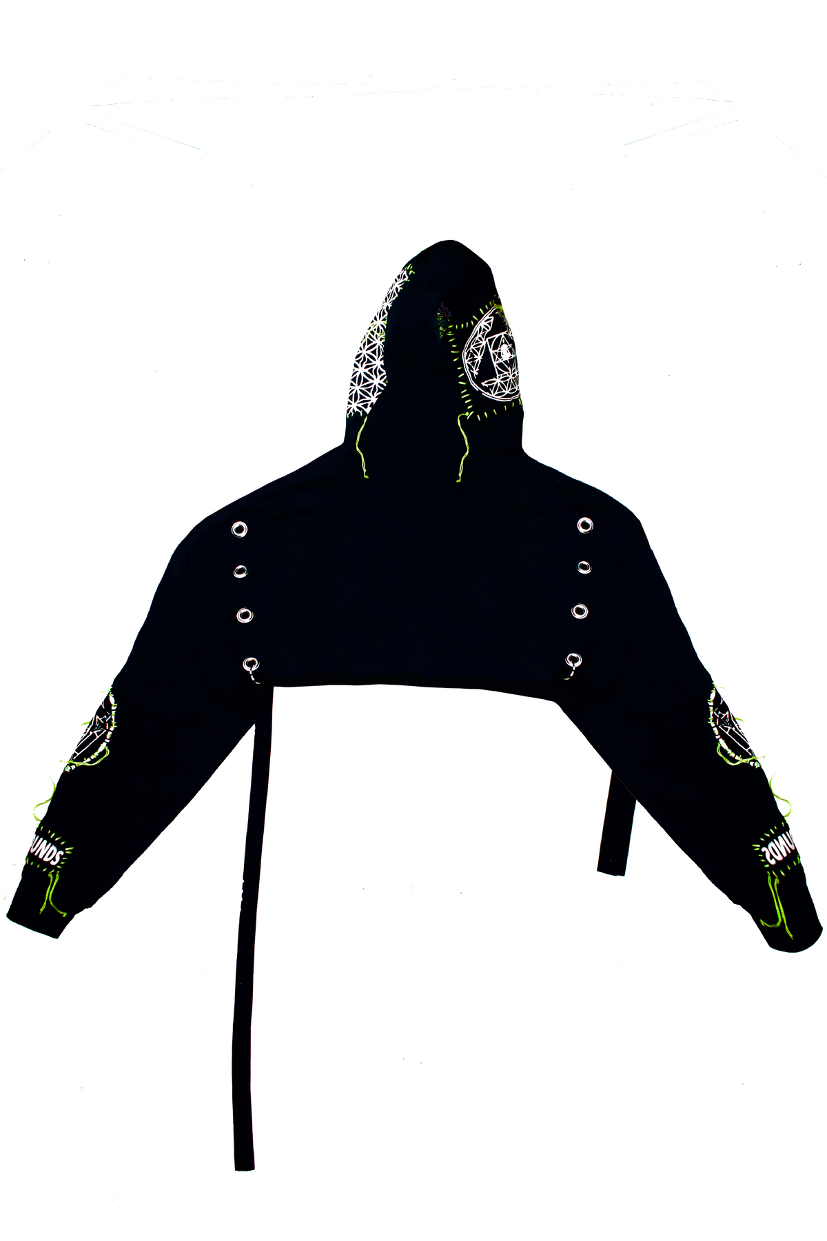 Tech Distressed Cropped Hoodie
