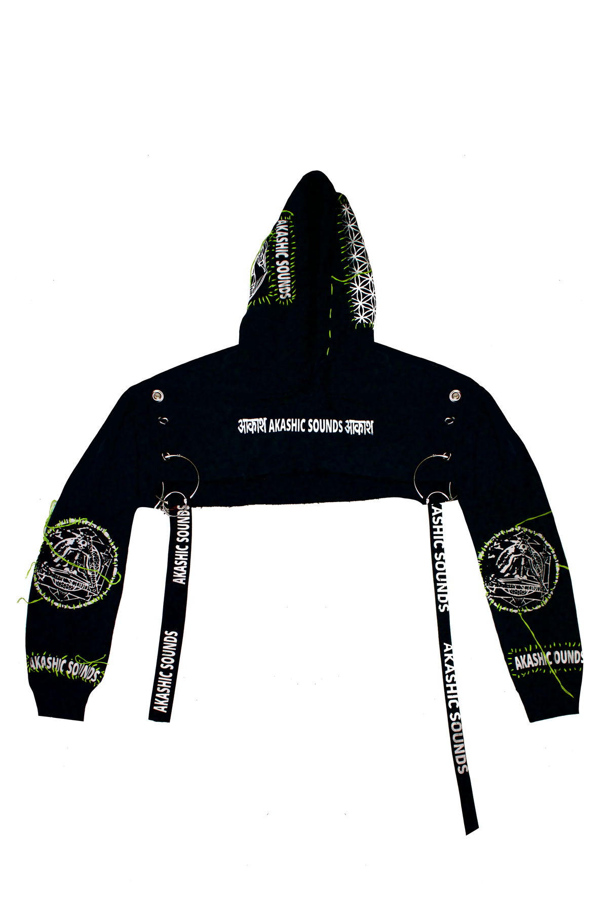 Tech Distressed Cropped Hoodie