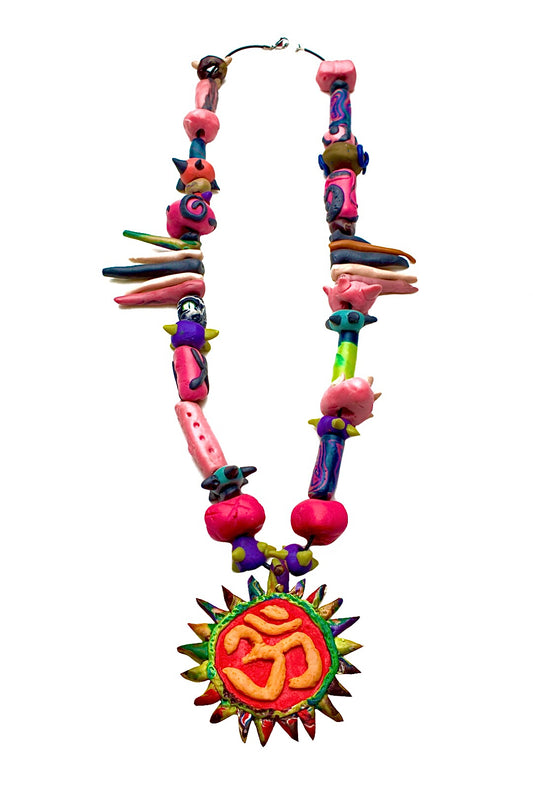 Om Shakti Necklace (Orange)