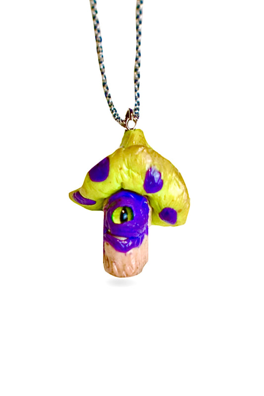 Yellow Cap Mushroom Necklace